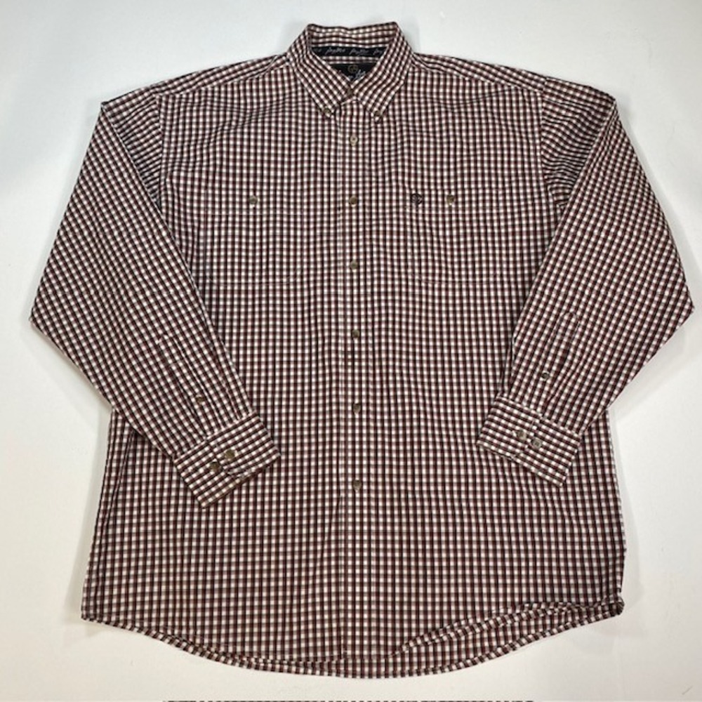 George Strait Collection by Wrangler Men's Gingham Button Down Shirt XL
